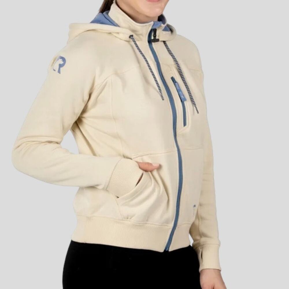 NWT Water-Repellent Zip Hoodie Jacket M Thumb Holes Outdoorsy Hiking Technical